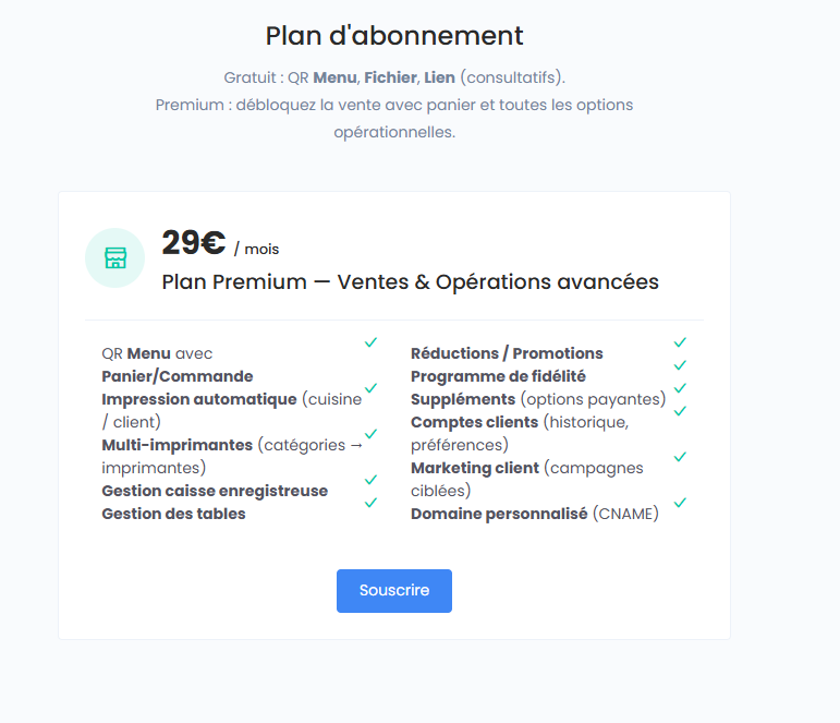 Plan d’abonnement Silalink